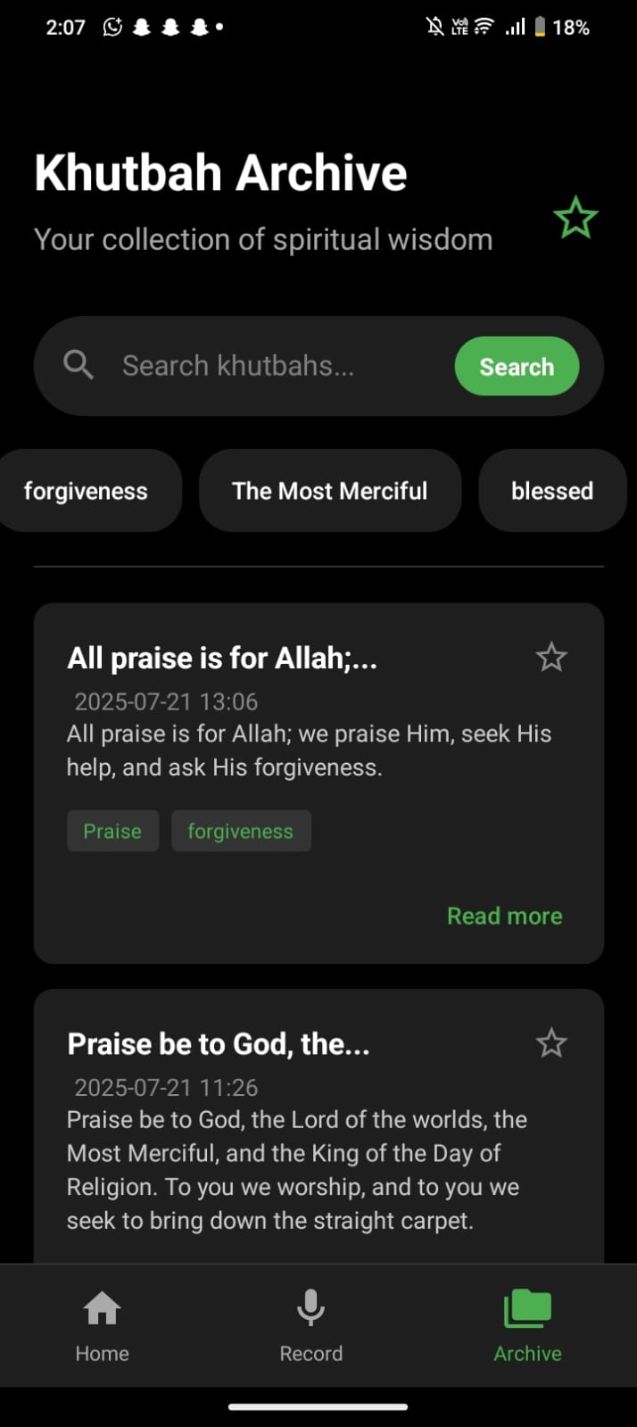 AI Khutba Summary Generator screen 19